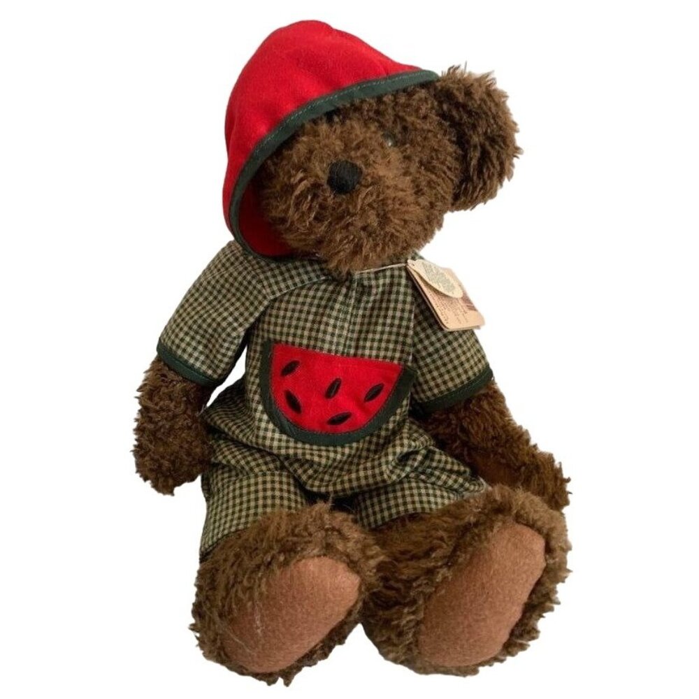 Rudy McRind Boyds Plush Teddy Bear Watermelon Pocket Outfit Collectible 14" Deco